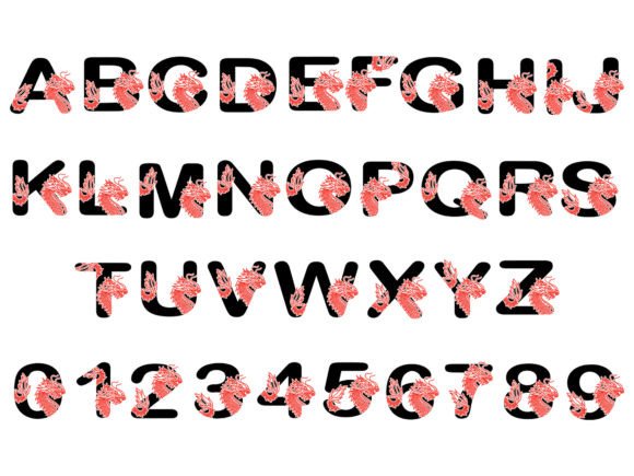 Chinese Dragon Alphabet Illustration