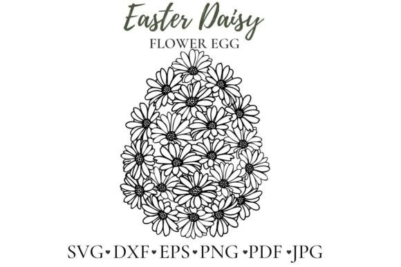 Easter Egg with Daisy Spring Flower SVG