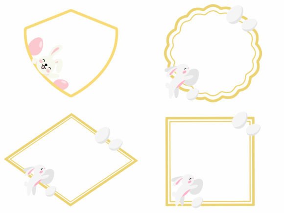 Easter Frame Eggs and Bunny Background