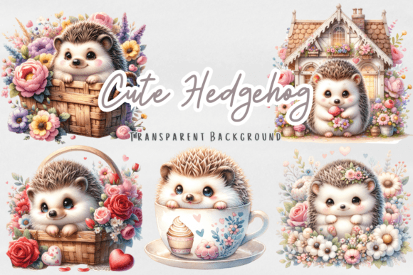 Hedgehog Love Watercolor Collection