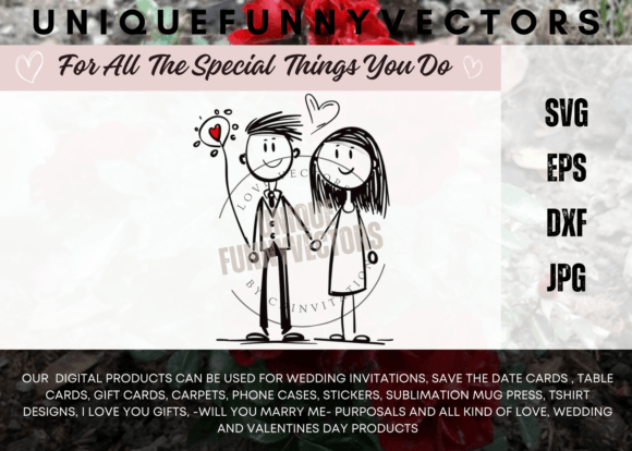 Love and Marriage Stick Figures SVG 3119