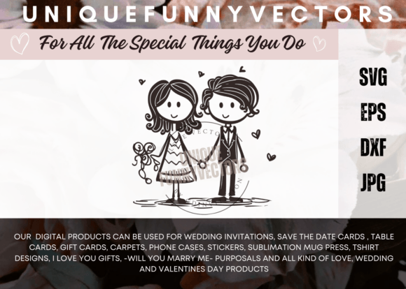 Love and Marriage Stick Figures SVG 3344