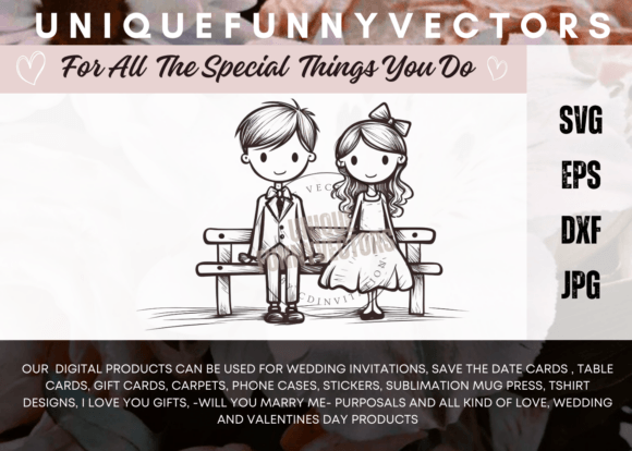Love and Marriage Stick Figures SVG 3478