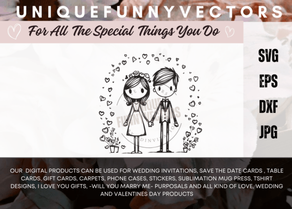 Love and Marriage Stick Figures SVG 3531