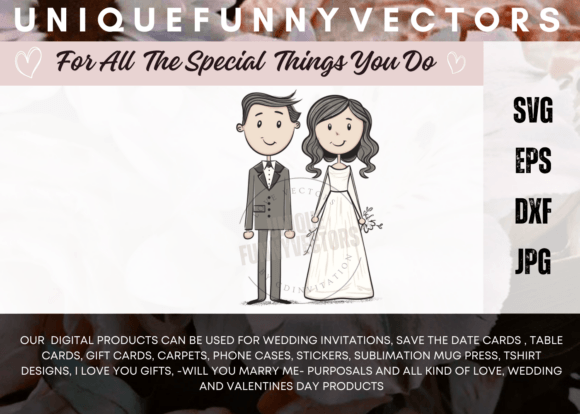 Love and Marriage Stick Figures SVG 3543
