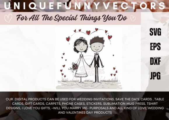 Love and Marriage Stick Figures SVG 3594