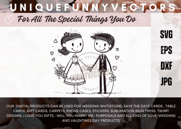 Love and Marriage Stick Figures SVG 3619
